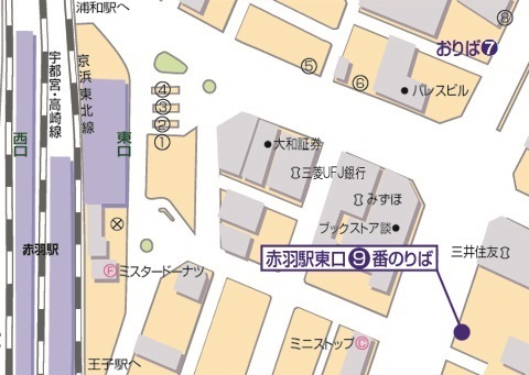 赤羽駅東口7番のりば 国際興業バス