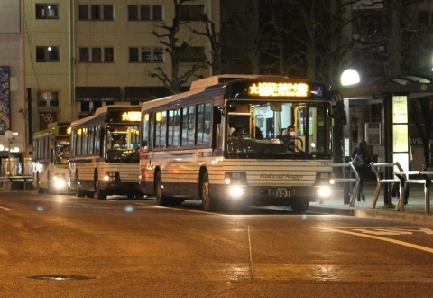 終電後の深夜バス 深夜急行バストップ 国際興業バス